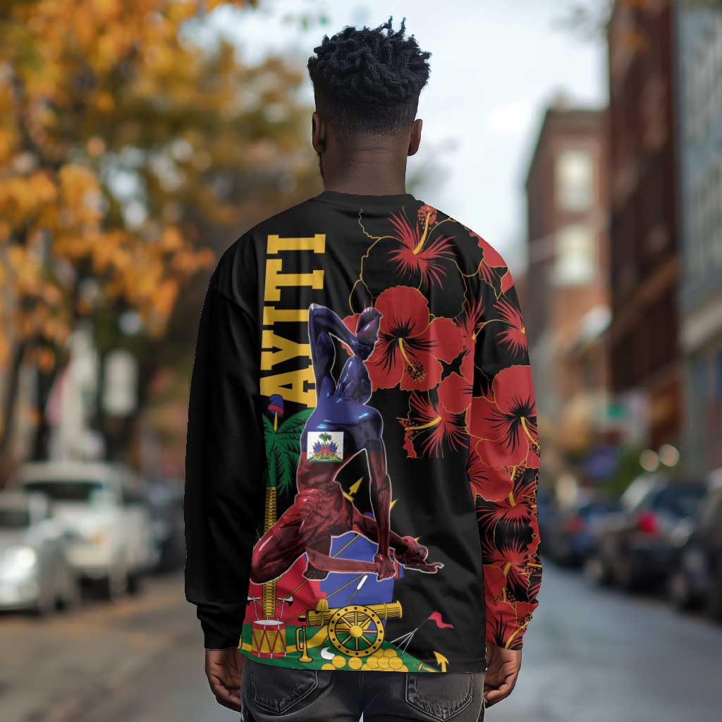 Afro-Haitians Negre Marron Long Sleeve Shirt Libete Egalite Fratenite - African Pride