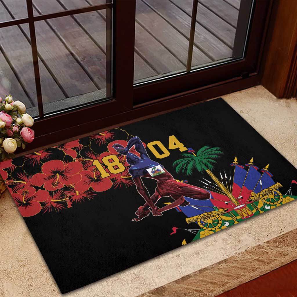 Afro-Haitians Negre Marron Rubber Doormat Libete Egalite Fratenite - African Pride