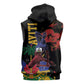 Afro-Haitians Negre Marron Sleeveless Hoodie Libete Egalite Fratenite - African Pride