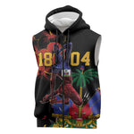 Afro-Haitians Negre Marron Sleeveless Zip Hoodie Libete Egalite Fratenite - African Pride