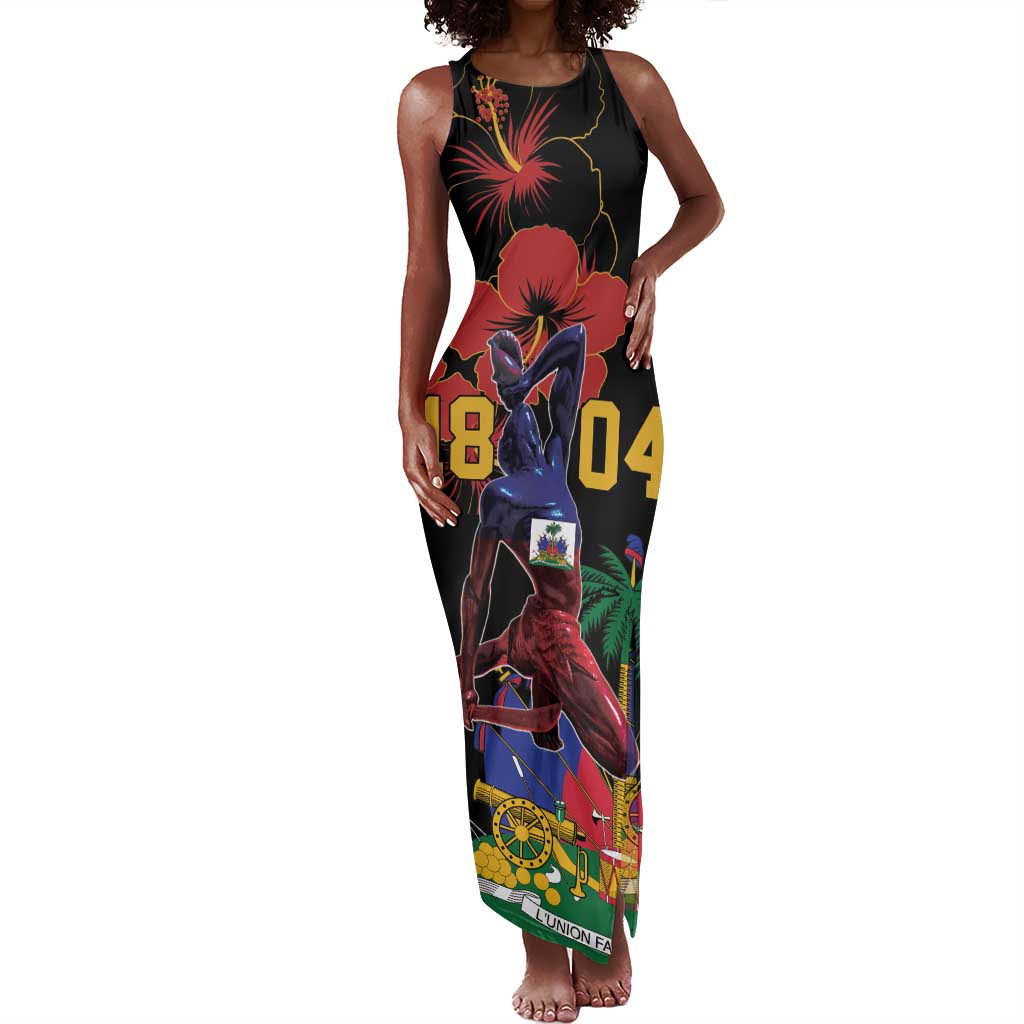Afro-Haitians Negre Marron Tank Maxi Dress Libete Egalite Fratenite - African Pride