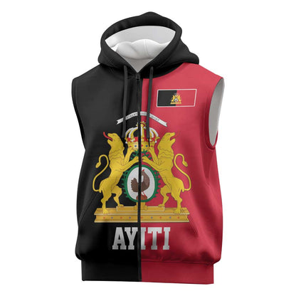 First Empire Afro-Haitians 1804-1806 Sleeveless Zip Hoodie Liberte ou la Mort - African Pride