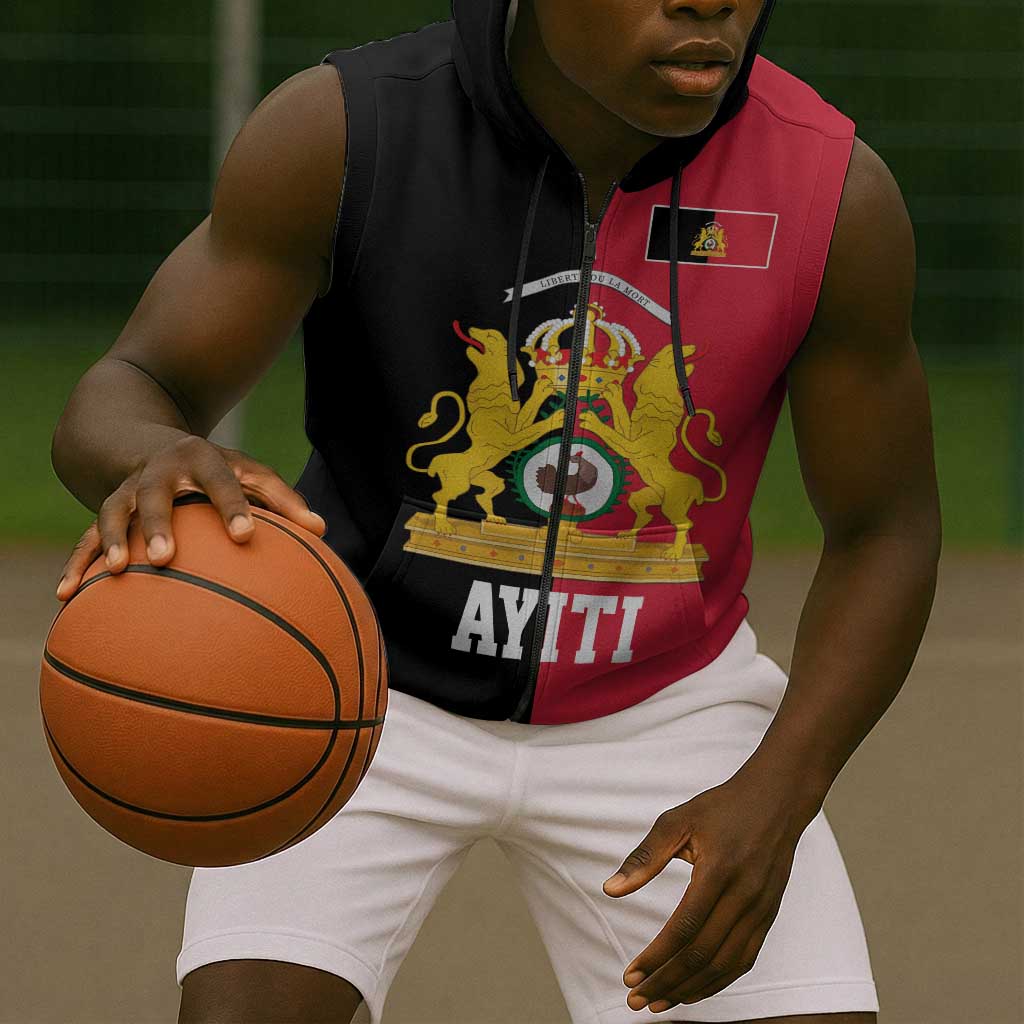 First Empire Afro-Haitians 1804-1806 Sleeveless Zip Hoodie Liberte ou la Mort - African Pride