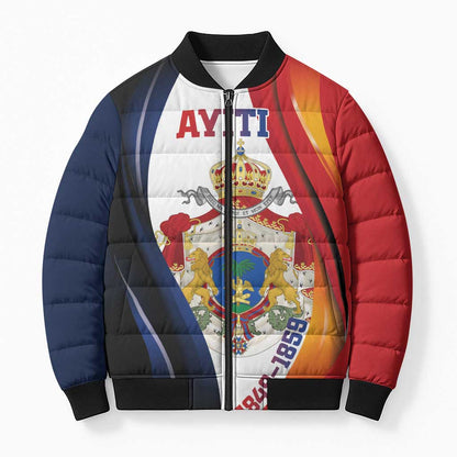 Personalized Second Empire Afro-Haitians 1849-1859 Bomber Puffer Jacket Dieu Ma Patrie Et Mon Epee