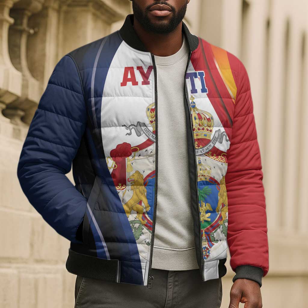 Personalized Second Empire Afro-Haitians 1849-1859 Bomber Puffer Jacket Dieu Ma Patrie Et Mon Epee