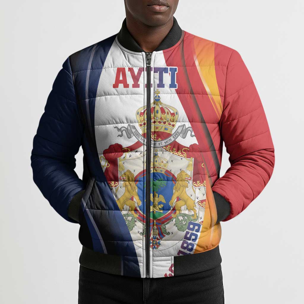 Personalized Second Empire Afro-Haitians 1849-1859 Bomber Puffer Jacket Dieu Ma Patrie Et Mon Epee