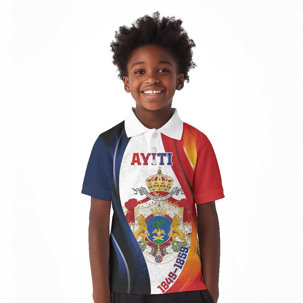 Personalized Second Empire Afro-Haitians 1849-1859 Kid Polo Shirt Dieu Ma Patrie Et Mon Epee - African Pride