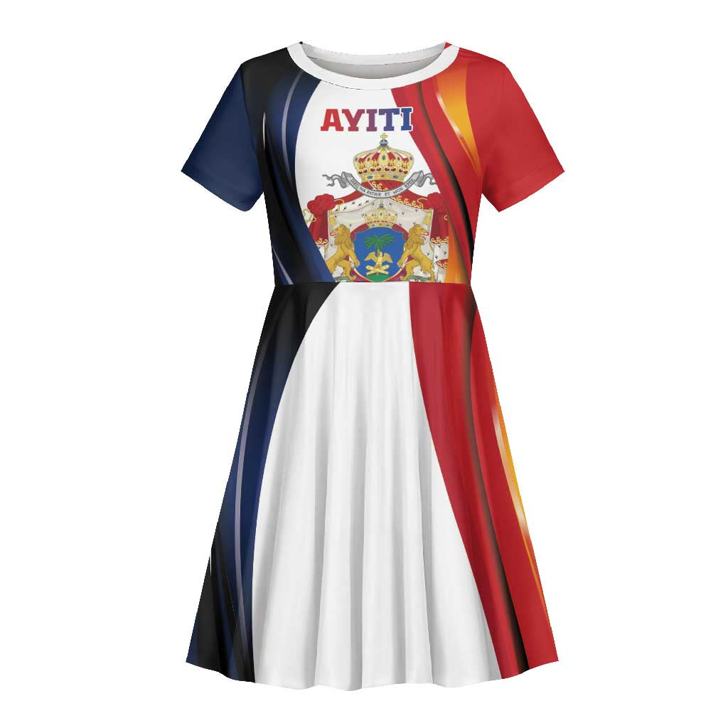 Personalized Second Empire Afro-Haitians 1849-1859 Kid Short Sleeve Dress Dieu Ma Patrie Et Mon Epee - African Pride