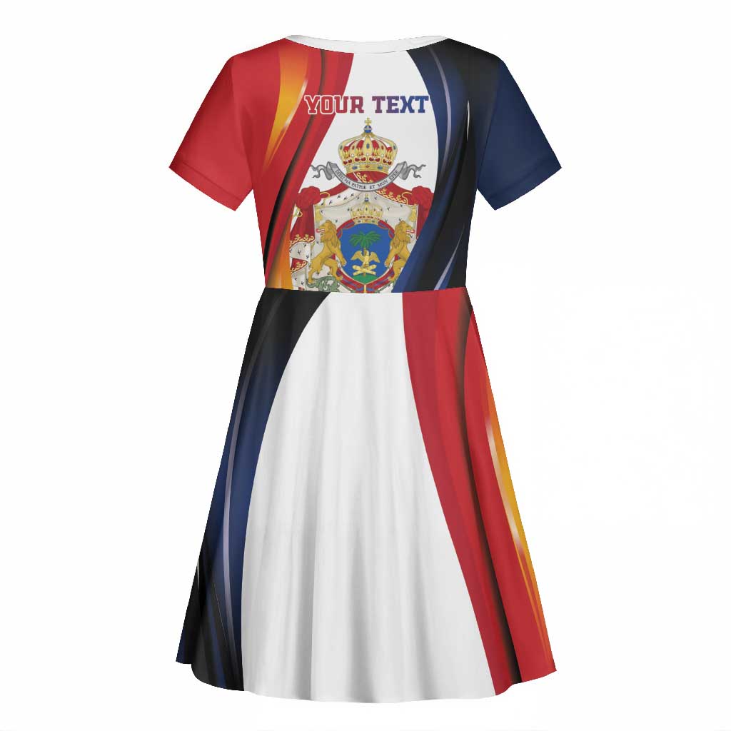 Personalized Second Empire Afro-Haitians 1849-1859 Kid Short Sleeve Dress Dieu Ma Patrie Et Mon Epee - African Pride