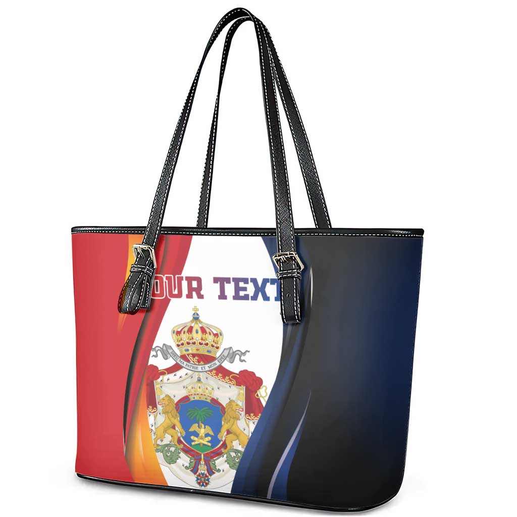 Personalized Second Empire Afro-Haitians 1849-1859 Leather Tote Bag Dieu Ma Patrie Et Mon Epee - African Pride