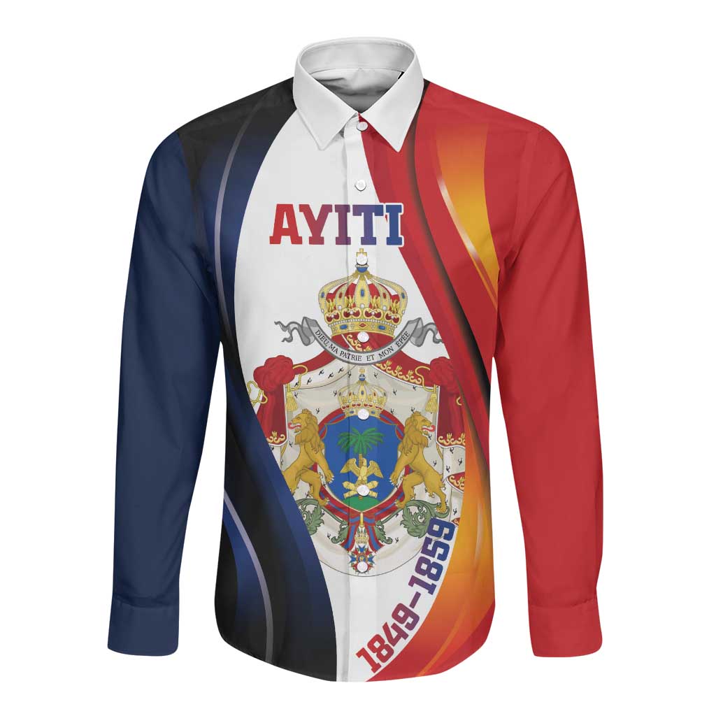 Personalized Second Empire Afro-Haitians 1849-1859 Long Sleeve Button Shirt Dieu Ma Patrie Et Mon Epee - African Pride