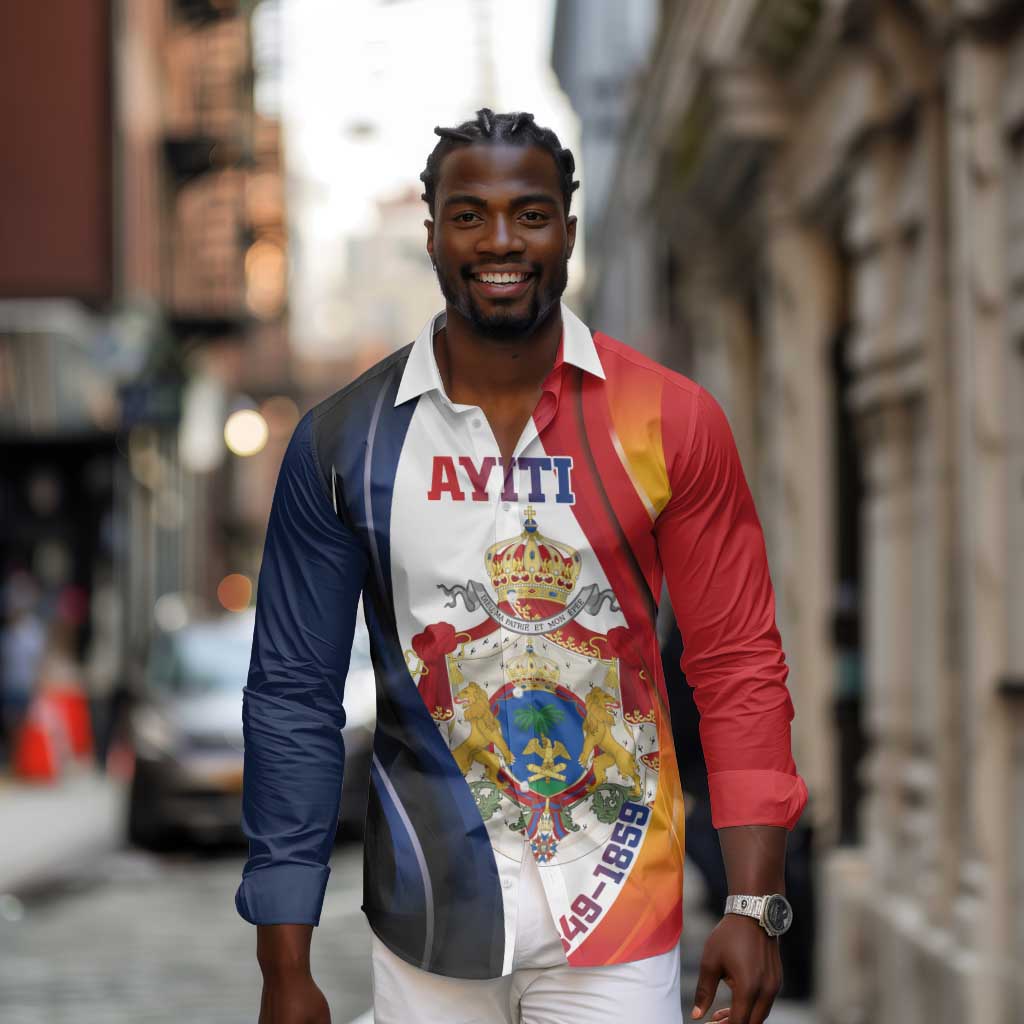 Personalized Second Empire Afro-Haitians 1849-1859 Long Sleeve Button Shirt Dieu Ma Patrie Et Mon Epee - African Pride