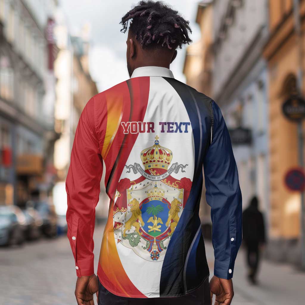 Personalized Second Empire Afro-Haitians 1849-1859 Long Sleeve Button Shirt Dieu Ma Patrie Et Mon Epee - African Pride