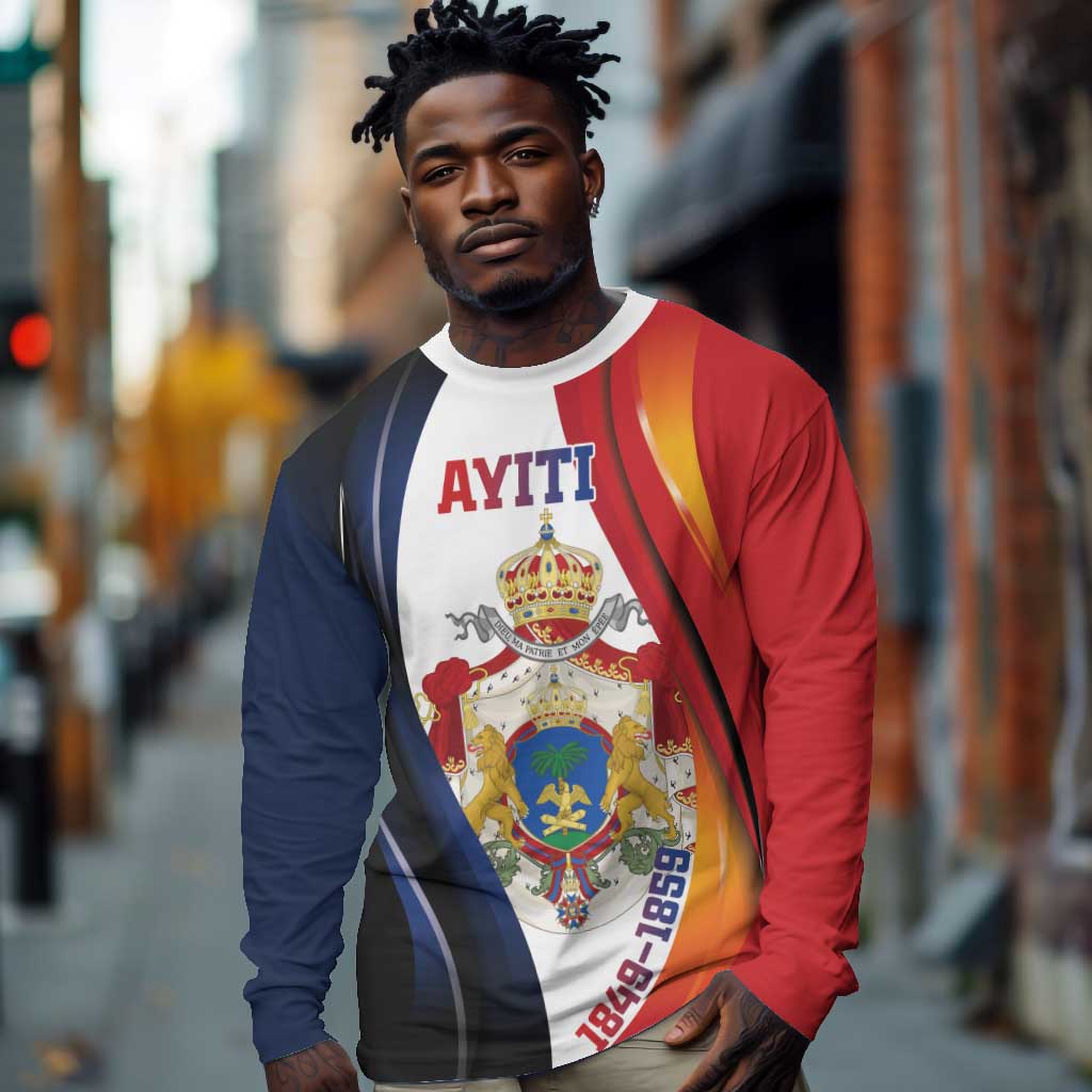 Personalized Second Empire Afro-Haitians 1849-1859 Long Sleeve Shirt Dieu Ma Patrie Et Mon Epee - African Pride