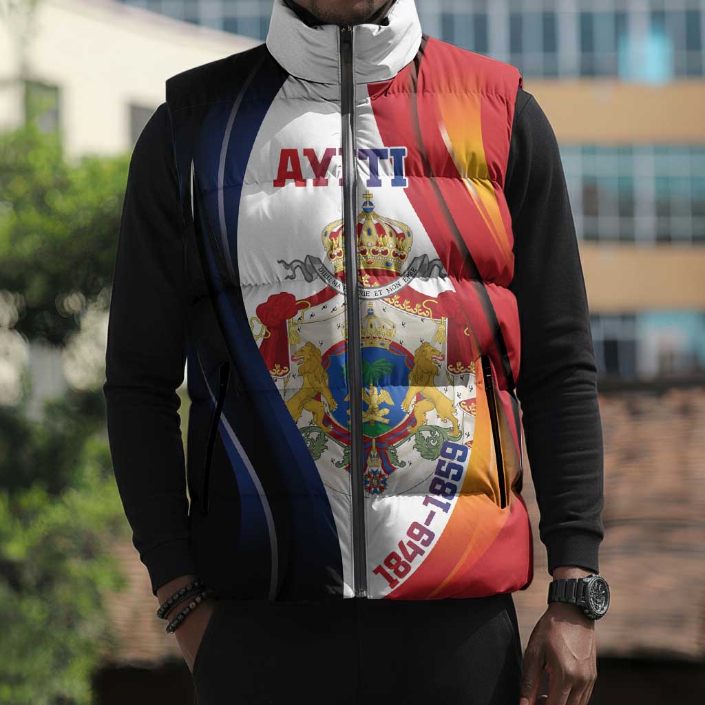 Personalized Second Empire Afro-Haitians 1849-1859 Sleeveless Puffer Jacket Dieu Ma Patrie Et Mon Epee