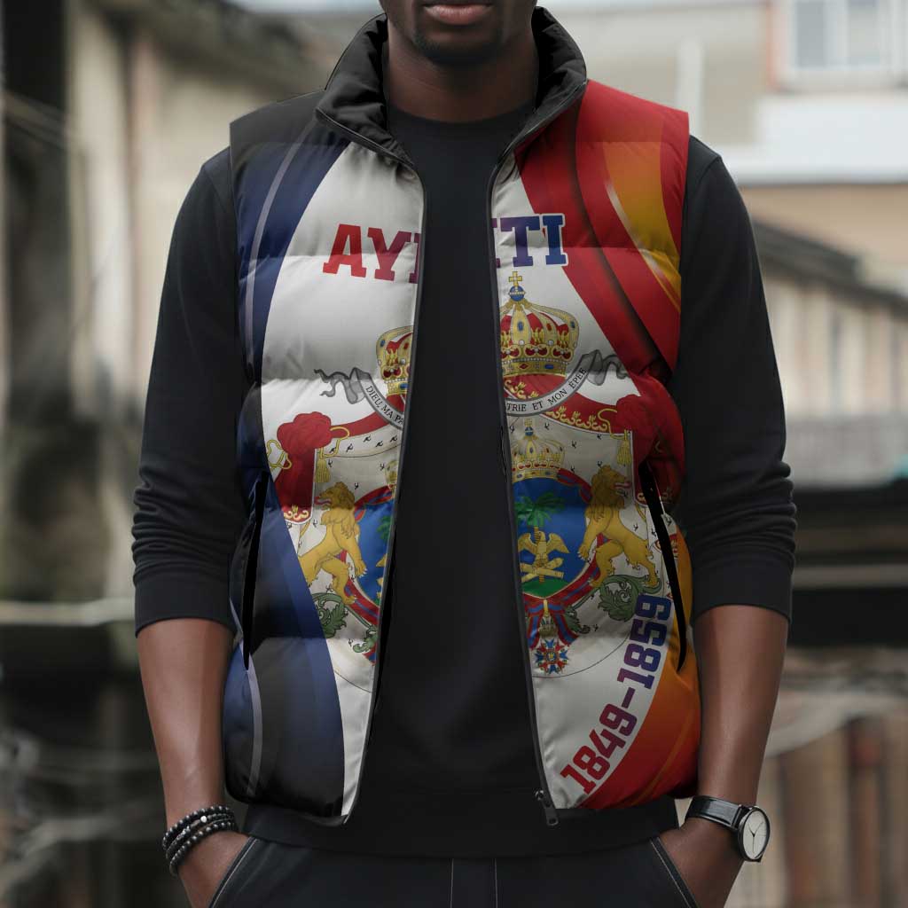 Personalized Second Empire Afro-Haitians 1849-1859 Sleeveless Puffer Jacket Dieu Ma Patrie Et Mon Epee