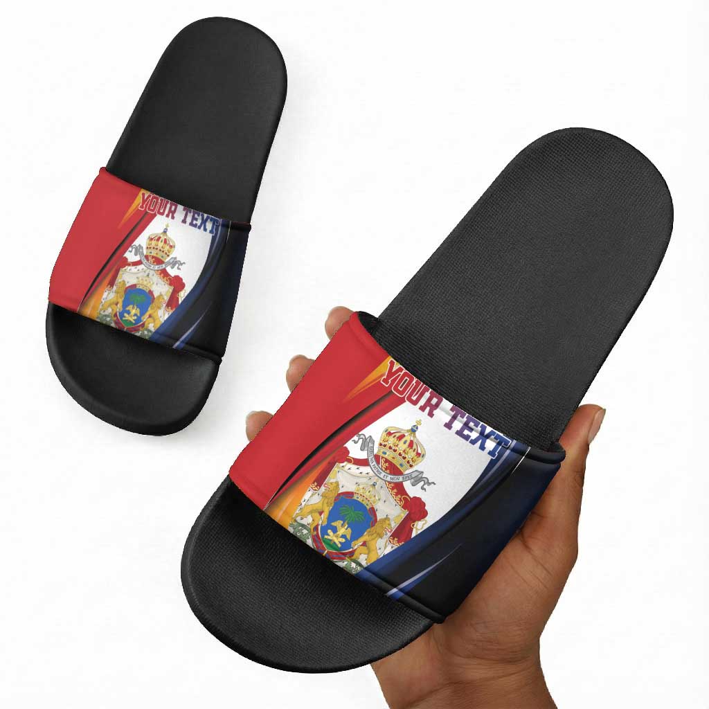 Personalized Second Empire Afro-Haitians 1849-1859 Slide Sandals Dieu Ma Patrie Et Mon Epee