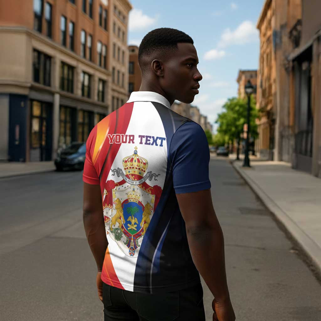 Personalized Second Empire Afro-Haitians 1849-1859 Zipper Polo Shirt Dieu Ma Patrie Et Mon Epee