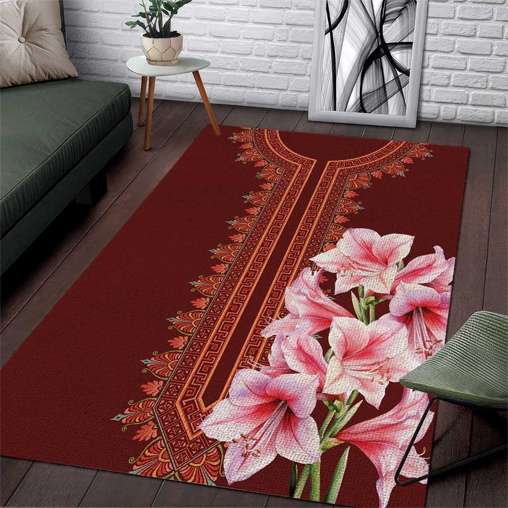 Africa Dashiki Area Rug With Belladonna Lily