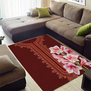 Africa Dashiki Area Rug With Belladonna Lily