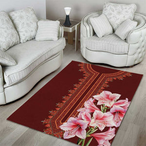 Africa Dashiki Area Rug With Belladonna Lily