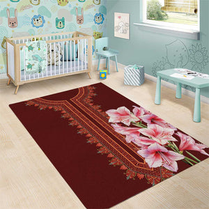 Africa Dashiki Area Rug With Belladonna Lily