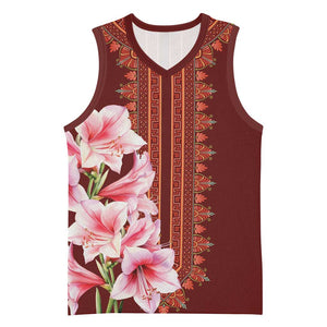 Africa Dashiki Basketball Jersey With Belladonna Lily LT18