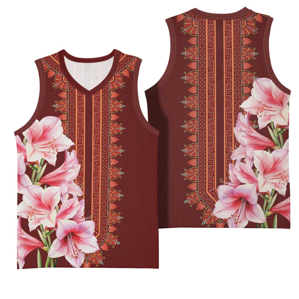 Africa Dashiki Basketball Jersey With Belladonna Lily LT18