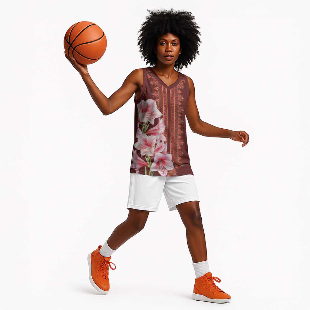 Africa Dashiki Basketball Jersey With Belladonna Lily LT18