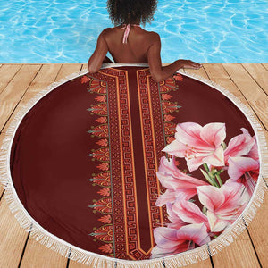 Africa Dashiki Beach Blanket With Belladonna Lily