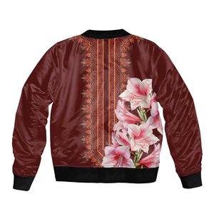 Africa Dashiki Bomber Jacket With Belladonna Lily