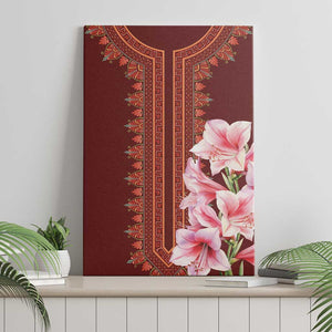 Africa Dashiki Canvas Wall Art With Belladonna Lily