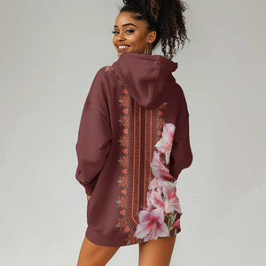 Africa Dashiki Hoodie Dress With Belladonna Lily