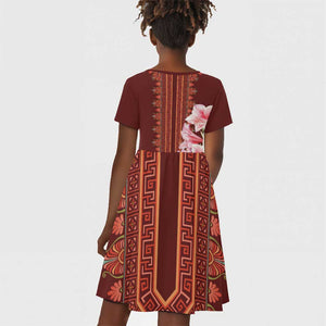 Africa Dashiki Kid Short Sleeve Dress With Belladonna Lily