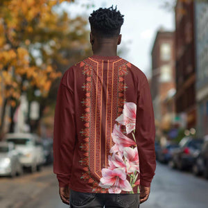 Africa Dashiki Long Sleeve Shirt With Belladonna Lily LT18