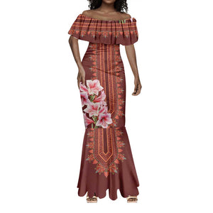 Africa Dashiki Mermaid Dress With Belladonna Lily