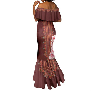 Africa Dashiki Mermaid Dress With Belladonna Lily