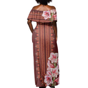 Africa Dashiki Off Shoulder Maxi Dress With Belladonna Lily