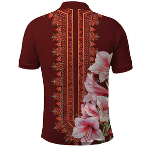 Africa Dashiki Polo Shirt With Belladonna Lily