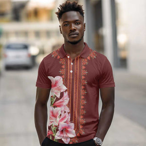 Africa Dashiki Polo Shirt With Belladonna Lily