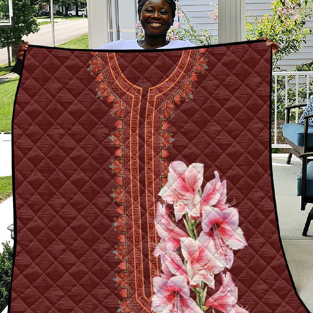 Africa Dashiki Quilt With Belladonna Lily