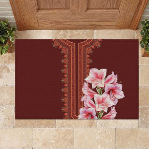 Africa Dashiki Rubber Doormat With Belladonna Lily