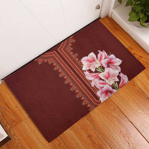 Africa Dashiki Rubber Doormat With Belladonna Lily