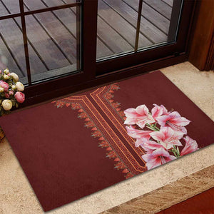 Africa Dashiki Rubber Doormat With Belladonna Lily