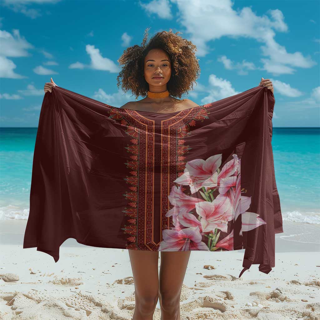 Africa Dashiki Sarong With Belladonna Lily