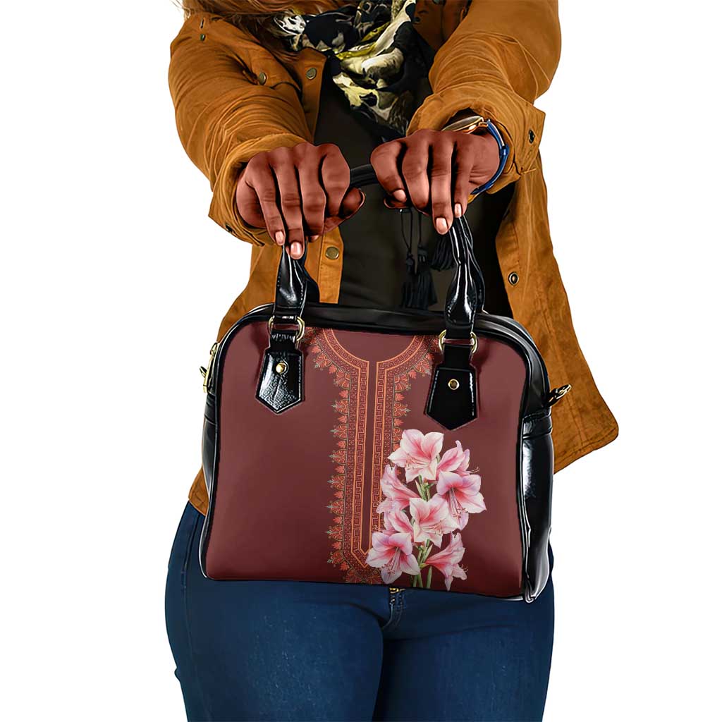 Africa Dashiki Shoulder Handbag With Belladonna Lily