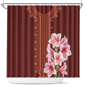 Africa Dashiki Shower Curtain With Belladonna Lily