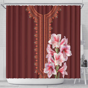 Africa Dashiki Shower Curtain With Belladonna Lily