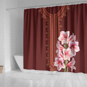 Africa Dashiki Shower Curtain With Belladonna Lily