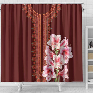 Africa Dashiki Shower Curtain With Belladonna Lily